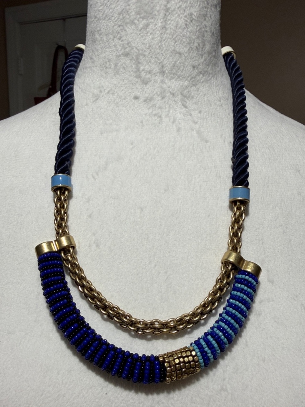 Stella & Dot Retired Marine Collar Beaded Statement Necklace